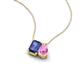 3 - Arika 1.00 ctw Emerald Shape Iolite with Pear Shape Created Pink Sapphire Toi Et Moi Women Pendant Necklace 
