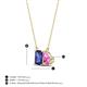 4 - Arika 1.00 ctw Emerald Shape Iolite with Pear Shape Created Pink Sapphire Toi Et Moi Women Pendant Necklace 