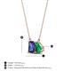 4 - Arika 0.88 ctw Emerald Shape Iolite with Pear Shape Created Emerald Toi Et Moi Women Pendant Necklace 