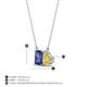 4 - Arika 1.00 ctw Emerald Shape Iolite with Pear Shape Created Yellow Sapphire Toi Et Moi Women Pendant Necklace 