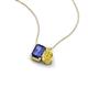 3 - Arika 1.00 ctw Emerald Shape Iolite with Pear Shape Created Yellow Sapphire Toi Et Moi Women Pendant Necklace 