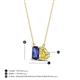 4 - Arika 1.00 ctw Emerald Shape Iolite with Pear Shape Created Yellow Sapphire Toi Et Moi Women Pendant Necklace 