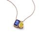 3 - Arika 1.00 ctw Emerald Shape Iolite with Pear Shape Created Yellow Sapphire Toi Et Moi Women Pendant Necklace 