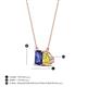 4 - Arika 1.00 ctw Emerald Shape Iolite with Pear Shape Created Yellow Sapphire Toi Et Moi Women Pendant Necklace 