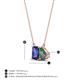 4 - Arika 1.04 ctw Emerald Shape Iolite with Pear Shape Created Alexandrite Toi Et Moi Women Pendant Necklace 