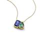 3 - Arika 1.04 ctw Emerald Shape Iolite with Pear Shape Created Alexandrite Toi Et Moi Women Pendant Necklace 