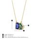 4 - Arika 1.04 ctw Emerald Shape Iolite with Pear Shape Created Alexandrite Toi Et Moi Women Pendant Necklace 