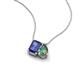 3 - Arika 1.04 ctw Emerald Shape Iolite with Pear Shape Created Alexandrite Toi Et Moi Women Pendant Necklace 