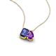 3 - Arika 0.95 ctw Emerald Shape Iolite with Pear Shape Amethyst Toi Et Moi Women Pendant Necklace 