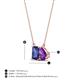 4 - Arika 0.95 ctw Emerald Shape Iolite with Pear Shape Amethyst Toi Et Moi Women Pendant Necklace 