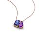 3 - Arika 0.95 ctw Emerald Shape Iolite with Pear Shape Amethyst Toi Et Moi Women Pendant Necklace 