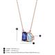 4 - Arika 0.90 ctw Emerald Shape Iolite with Pear Shape Aquamarine Toi Et Moi Women Pendant Necklace 