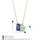 4 - Arika 0.90 ctw Emerald Shape Iolite with Pear Shape Aquamarine Toi Et Moi Women Pendant Necklace 