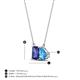 4 - Arika 1.05 ctw Emerald Shape Iolite with Pear Shape Blue Topaz Toi Et Moi Women Pendant Necklace 