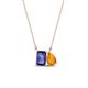 1 - Arika 0.95 ctw Emerald Shape Iolite with Pear Shape Citrine Toi Et Moi Women Pendant Necklace 
