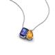 3 - Arika 0.95 ctw Emerald Shape Iolite with Pear Shape Citrine Toi Et Moi Women Pendant Necklace 