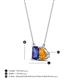 4 - Arika 0.95 ctw Emerald Shape Iolite with Pear Shape Citrine Toi Et Moi Women Pendant Necklace 