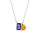 1 - Arika 0.95 ctw Emerald Shape Iolite with Pear Shape Citrine Toi Et Moi Women Pendant Necklace 