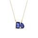 1 - Arika 0.90 ctw Emerald Shape with Pear Shape Iolite Toi Et Moi Women Pendant Necklace 