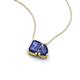 3 - Arika 0.90 ctw Emerald Shape with Pear Shape Iolite Toi Et Moi Women Pendant Necklace 