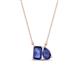 1 - Arika 0.90 ctw Emerald Shape with Pear Shape Iolite Toi Et Moi Women Pendant Necklace 