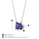 4 - Arika 0.90 ctw Emerald Shape with Pear Shape Iolite Toi Et Moi Women Pendant Necklace 
