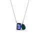 1 - Arika 1.05 ctw Emerald Shape Iolite with Pear Shape London Blue Topaz Toi Et Moi Women Pendant Necklace 