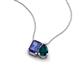 3 - Arika 1.05 ctw Emerald Shape Iolite with Pear Shape London Blue Topaz Toi Et Moi Women Pendant Necklace 