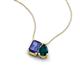 3 - Arika 1.05 ctw Emerald Shape Iolite with Pear Shape London Blue Topaz Toi Et Moi Women Pendant Necklace 