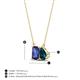 4 - Arika 1.05 ctw Emerald Shape Iolite with Pear Shape London Blue Topaz Toi Et Moi Women Pendant Necklace 
