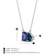 4 - Arika 1.05 ctw Emerald Shape Iolite with Pear Shape London Blue Topaz Toi Et Moi Women Pendant Necklace 