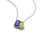 3 - Arika 1.05 ctw Emerald Shape Iolite with Pear Shape Peridot Toi Et Moi Women Pendant Necklace 