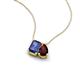 3 - Arika 1.10 ctw Emerald Shape Iolite with Pear Shape Red Garnet Toi Et Moi Women Pendant Necklace 