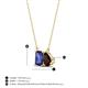 4 - Arika 1.10 ctw Emerald Shape Iolite with Pear Shape Red Garnet Toi Et Moi Women Pendant Necklace 