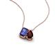 3 - Arika 1.10 ctw Emerald Shape Iolite with Pear Shape Red Garnet Toi Et Moi Women Pendant Necklace 