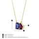 4 - Arika 1.10 ctw Emerald Shape Iolite with Pear Shape Rhodolite Garnet Toi Et Moi Women Pendant Necklace 