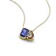 3 - Arika 0.90 ctw Emerald Shape Iolite with Pear Shape Smoky Quartz Toi Et Moi Women Pendant Necklace 