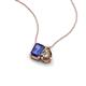 3 - Arika 0.90 ctw Emerald Shape Iolite with Pear Shape Smoky Quartz Toi Et Moi Women Pendant Necklace 
