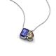 3 - Arika 0.90 ctw Emerald Shape Iolite with Pear Shape Smoky Quartz Toi Et Moi Women Pendant Necklace 