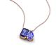 3 - Arika 1.00 ctw Emerald Shape Iolite with Pear Shape Tanzanite Toi Et Moi Women Pendant Necklace 