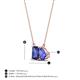 4 - Arika 1.00 ctw Emerald Shape Iolite with Pear Shape Tanzanite Toi Et Moi Women Pendant Necklace 