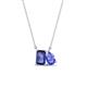 1 - Arika 1.00 ctw Emerald Shape Iolite with Pear Shape Tanzanite Toi Et Moi Women Pendant Necklace 