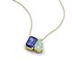 3 - Arika 0.80 ctw Emerald Shape Iolite with Pear Shape Opal Toi Et Moi Women Pendant Necklace 
