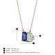 4 - Arika 0.80 ctw Emerald Shape Iolite with Pear Shape Opal Toi Et Moi Women Pendant Necklace 