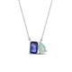 1 - Arika 0.80 ctw Emerald Shape Iolite with Pear Shape Opal Toi Et Moi Women Pendant Necklace 