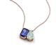 3 - Arika 0.80 ctw Emerald Shape Iolite with Pear Shape Opal Toi Et Moi Women Pendant Necklace 