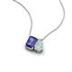 3 - Arika 0.80 ctw Emerald Shape Iolite with Pear Shape Opal Toi Et Moi Women Pendant Necklace 