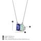 4 - Arika 0.80 ctw Emerald Shape Iolite with Pear Shape Opal Toi Et Moi Women Pendant Necklace 