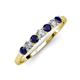 3 - Vivian 3.00 mm Blue Sapphire and Diamond 7 Stone Wedding Band 