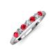 3 - Vivian 3.00 mm Ruby and Diamond 7 Stone Wedding Band 